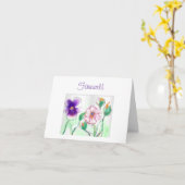 水彩花>お別れカード カード (黄色い花)