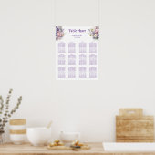 水彩花。の結婚座席表 ポスター (キッチン)