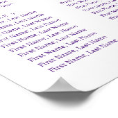 水彩花。の結婚座席表 ポスター (角)