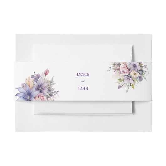 水彩花。ウェディング. 招待状ベリーバンド (正面例)