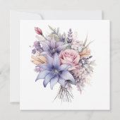 水彩花。ウェディング. 招待状 (裏面)