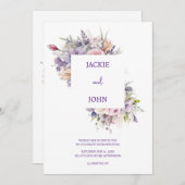 水彩花。ウェディング. 招待状 (正面/裏面)