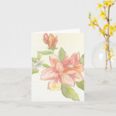 水彩花 カード (黄色い花)