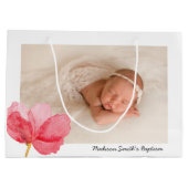 水彩花《キリスト教》洗礼式や命名式洗礼 ラージペーパーバッグ (裏面)