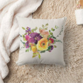 水彩花 クッション (ブランケット)