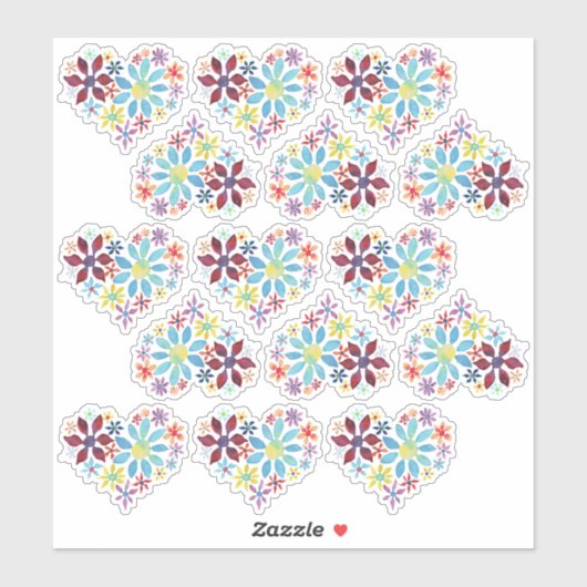 水彩花 シール (シート)