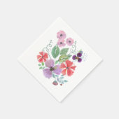 水彩花。 スタンダードカクテルナプキン (角)