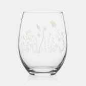 水彩花 ステムなしワイングラス (裏面)