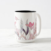 水彩花 ツートーンマグカップ (正面右)