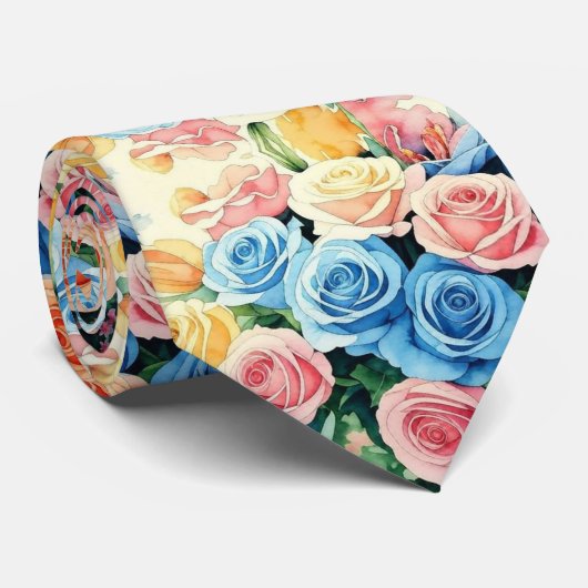 水彩花 ネクタイ (ロール)