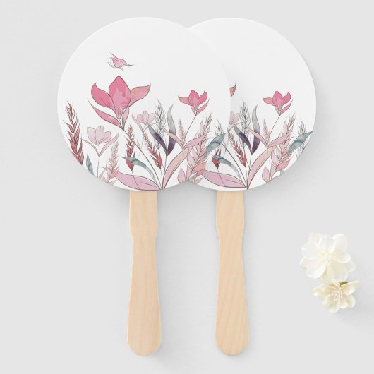 水彩花 ハンドファン (正面&裏面)