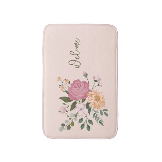 水彩花 バスマット (正面縦)