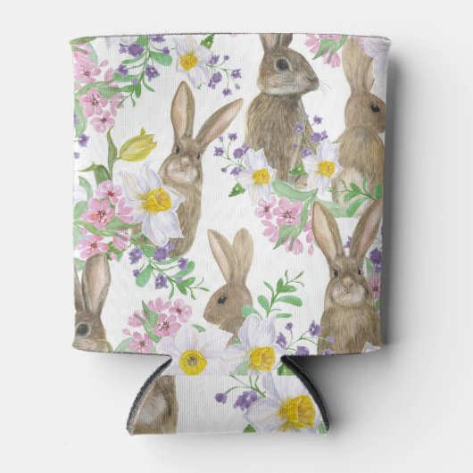 水彩花 – バニー融合。 缶クーラー (正面)