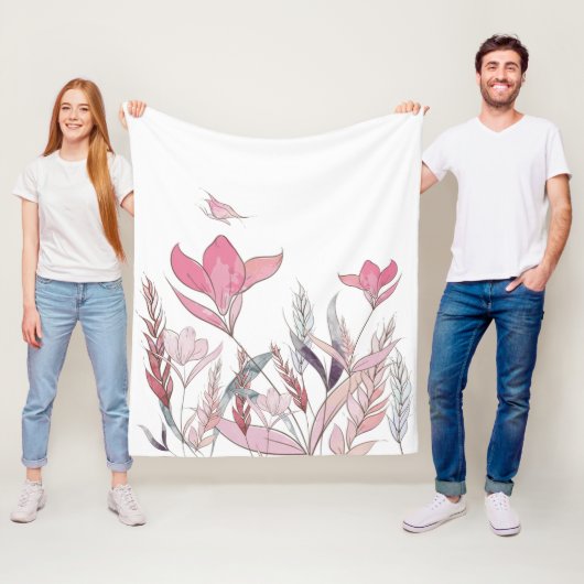 水彩花 フリースブランケット (インサイチュ)