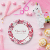 水彩花 ペーパープレート (パーティー)