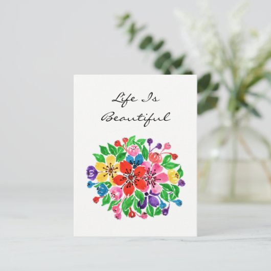 水彩花 ポストカード (スタンド正面)