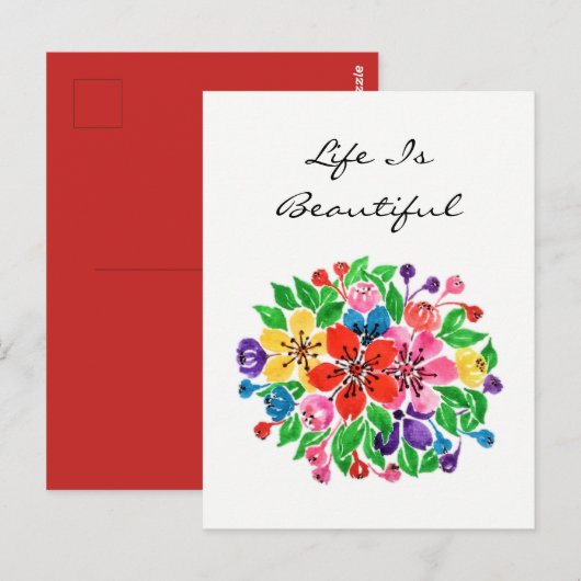 水彩花 ポストカード (正面/裏面)