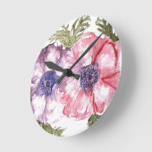 水彩花 ラウンド壁時計 (傾斜)