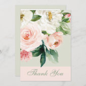 水彩花(写真結婚付) サンキューカード (正面/裏面)