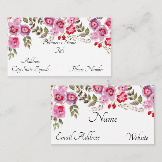 水彩花 名刺 (正面/裏面)