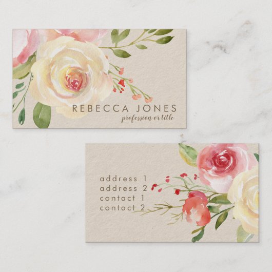 水彩花 名刺 (正面/裏面)