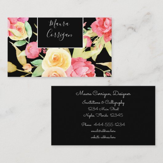 水彩花 名刺 (正面/裏面)