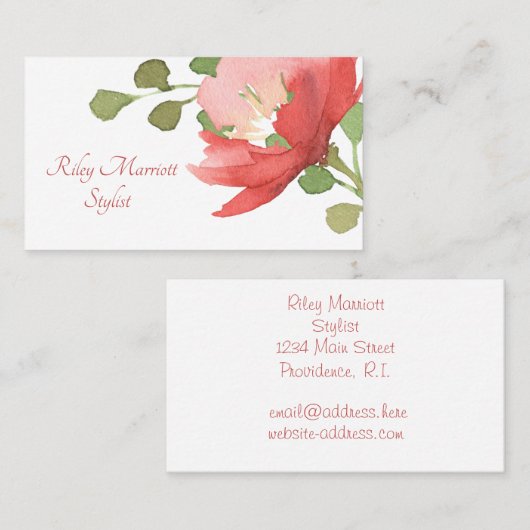 水彩花 名刺 (正面/裏面)