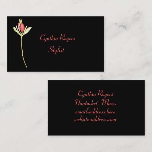 水彩花 名刺 (正面/裏面)