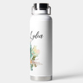 水彩花（名前あり） ウォーターボトル (背面)