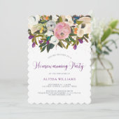 水彩花|引っ越し祝いパーティーパーティー 招待状 (スタンド正面)