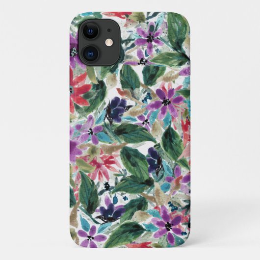 水彩花 |手絵を描紫の花 Case-Mate iPhoneケース (裏面)