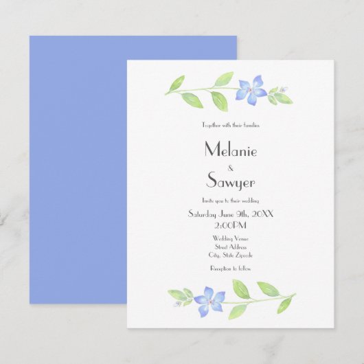 水彩花 招待状 (正面/裏面)