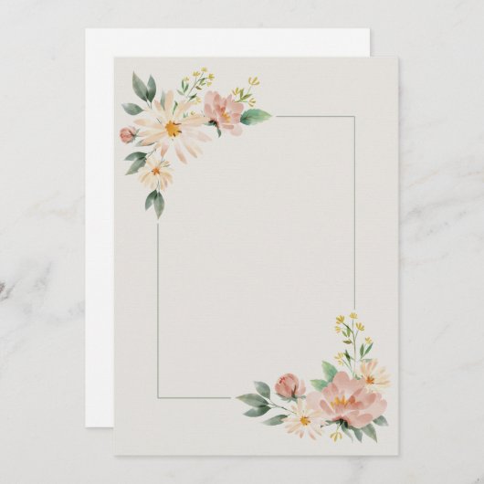 水彩花 招待状 (正面/裏面)