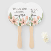 水彩花。春の結婚式パーティー。 ハンドファン (正面&裏面)