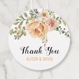 水彩花、書道結婚の感謝 フェイバータグ