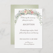 水彩花、水玉模様結婚披露宴 エンクロージャーカード (正面/裏面)