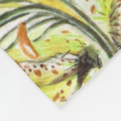 水彩花：牡丹バラユリ フリースブランケット (角)