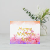 水彩花 箔シーズンポストカード (立ち正面)