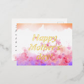 水彩花 箔シーズンポストカード (正面/裏面)