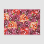 水彩花 紅 オレンジ ワインレッド 薄葉紙 (正面)