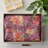 水彩花 紅 オレンジ ワインレッド 薄葉紙 (ギフト)