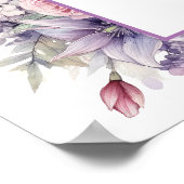 水彩花。結婚歓迎サイン。 ポスター (角)