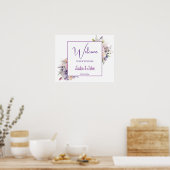 水彩花。結婚歓迎サイン。 ポスター (キッチン)