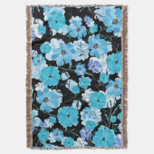 水彩花：繊細なタペストリー スローブランケット (正面縦)