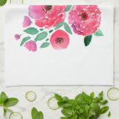 水彩花、花束。 キッチンタオル (折り畳み)