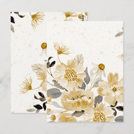 水彩花 7 ポストカード (正面/裏面)