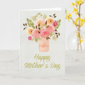 水彩花 – Happy Mother's Day Card カード (黄色い花)