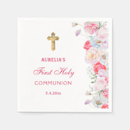 水彩花First Communion スタンダードカクテルナプキン