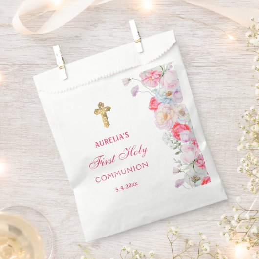 水彩花First Communion フェイバーバッグ (クリップ留めされた状態)