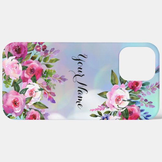 水彩花iPhone 12 Pro最大iPhoneケース Case-Mate iPhoneケース (裏面 (横))